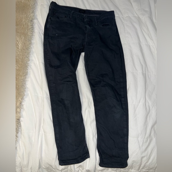 MOTHER The Dropout Black Boyfriend Jeans Size 27 Cropped Relaxed Fit - Picture 3 of 7